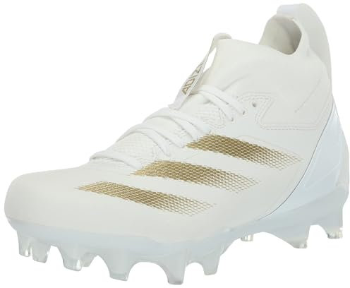 adidas Men's Adizero Impact+ Premier Football Sneaker, White/Gold Metallic/White, 9