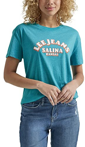 Lee Legendäres Damen-T-Shirt mit U-Ausschnitt, kurzärmelig, Boyfriend-T-Shirt, Eden Heather, Mittel