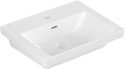 Villeroy & Boch Subway 3.0 Schrankwaschtisch, 550 x 440 mm, 1 Hahnloch, mit Überlauf, ungeschliffen, 4A70F4, Farbe: weiß-alpin