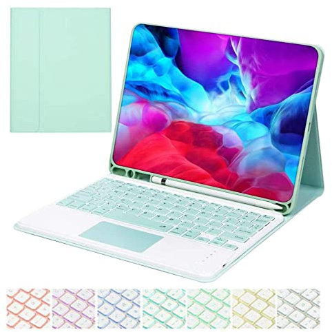 CHAINORA Tastiera iPad 9 Generazione, Tastiera iPad 10.2, Layout Italiano, Tastiera Retroilluminato Bluetooth per iPad 8, iPad 7, iPad Air 3, iPad Pro 10.5 (Green)