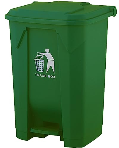 30L 50L 80L Recycling Dustbin Rubbish Pedal Bin Waste Trash Kitchen Indoor Outdoor Rubbish and Waste Bin with Pedal Home Office (80 Litre Green)
