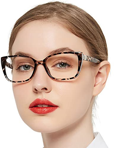 OCCI CHIARI Reading Glasses 2.5 for Women Large Frame Glasses Womens Fashion Readers Glasses Sequin Decoration Glasses Spring Hinge (Grey, 250)
