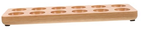Housoutil Wooden Egg Tray Storage Box Hole Egg Holder for Countertop Kitchen Camping Refrigerator Fresh Stand Container