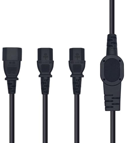 MULAIDI 2m/6.56ft IEC320 C14 To 2xC13 Power Cord Power Distribution Solution For Rice Cooker Electric Kettles Monitor Splitters Power Cable