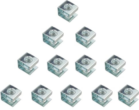 12 dadi a gabbia M6 in acciaio al carbonio 10-32 a forma di U, dadi a clip