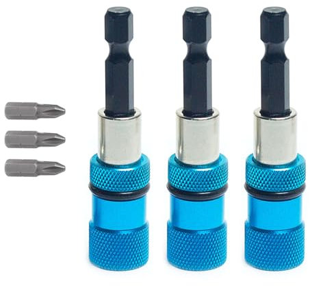 GIONAR 3Pcs Embout Visseuse, Porte Embout Magnetique, Porte-Embout pour Cloison Sèche Bit, Tige Hexagonale 1/4 de Pouce, pour Cloison Sèche pour Visseuse sans Fil Et Perceuse À Main