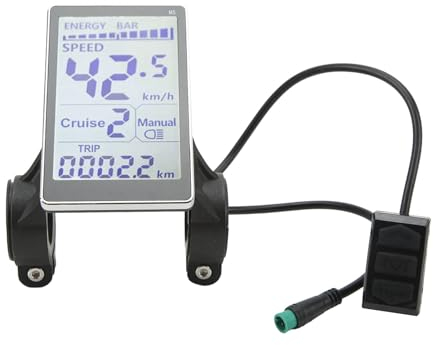 Natudeco Elektrofahrräder LCD-Messgerät Geschwindigkeitsmonitor 5-polig 24 V 36 V 48 V 60 V Universal E Scooter M5 LCD-Panel-Bildschirm für 31,8 22,2 mm Fahrräder