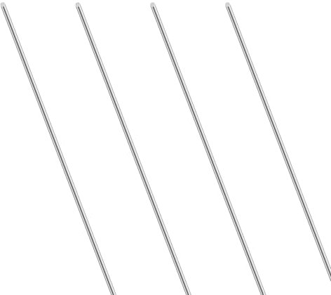 LAVMHAB Edelstahlstäbe, Solide Edelstahl Rundstäbe 1mm x 200mm, Rundstab 304 Edelstahl Rundstangen für DIY Handwerk (4 Stück)