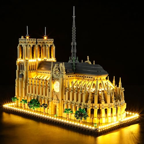 YEABRICKS LED Licht für Lego-21061 Architecture Notre-Dame de Paris Bausteine Modell (Lego Set Nicht enthalten)