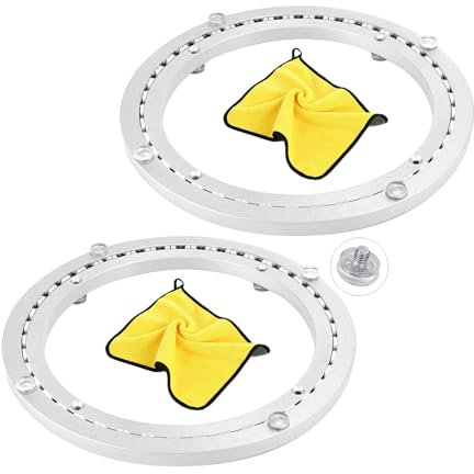 VaVaVia Drehtellerlager aus Aluminiumlegierung, Esstisch Drehteller Drehkranz Kugellager Drehbare Drehscheibe Druckkugellager Drehbeschlag 360 Drehbar Schwerlast (2, 40cm/16inch Leise)