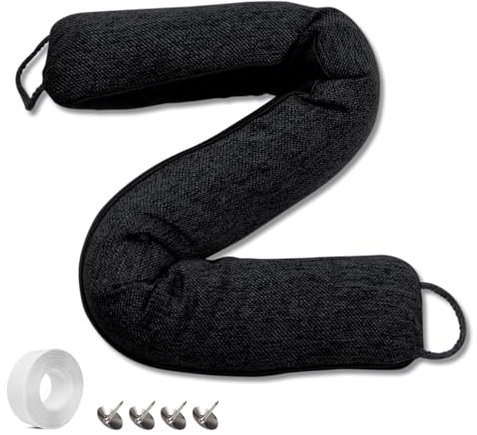 OEEYYT Boudin de porte, 91 cm, joint de porte extra lourd, pour portes et fenêtres, noir, 91 cm