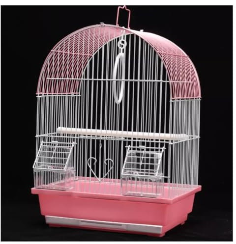 Wellensittich Käfig Metall-Vogelkäfig Für Kleine Vögel, Nymphensittiche, Turteltauben, Finken, Kanarienvögel, Sittiche, Voliere, Wellensittiche Papageienkäfig(Pink)