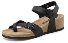 QUEEN HELENA Infradito con Zeppa Sandali Comodi con Cinturino Donna X32-205