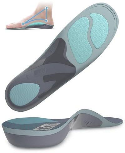 DynWalker Solette Per Supinazione, Solette Ammortizzanti, Fodera Doppio Gel Per Migliorare L'Ammortizzazione E La Resistenza Allo Scivolamento, Adatta Per Uomo E Donna,L