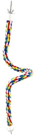 Colorful Cotton Rope Climbing Toy for Birds, Rotating Perch Stand Cage Rope for Parrot/Parakeet/Cockatiel, Lovebirds 80CM (32 Inch), Multi-Color