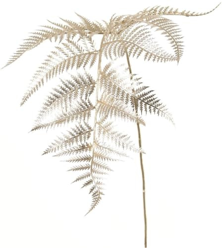artplants.de Kunst Zweig Schwertfarn NALFHY, metallic-Silber-Gold, 80cm | Künstlicher Farnzweig