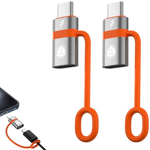 USB C zu Li-gh-tning Adapter, PD60W Schnelllade und Datenübertragung, USB-C-Stecker-zu-IP-Motherboard-Adapter, kompatibel mit 17/17 Plus/17 Pro Max-Handys, keine Kopfhörer und OTG-Funktionen unterstüt