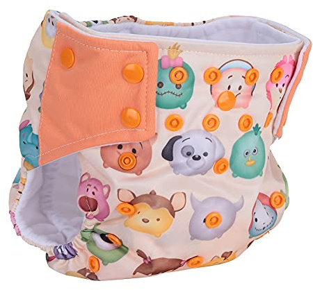 OVAQUIXI Verstellbare Babywindel, Stoffwindel mit Drei Druckknopfreihen für Kleinkinder, Wiederverwendbare Windel für Babys Im Alter von 6 Monaten Bis 3 Jahren (Karikatur)