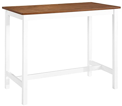 QZZCED Hoher Bartisch mit furnierter MDF-Platte und Massivholzbeinen, geschliffene Lackierung für Zuhause, Bar, Restaurant, Konsolentisch, robust, leicht zu reinigen