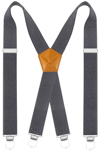 Fevaeno Hosenträger Herren Breit 4cm mit Metall Clips | Extra Stark, X Form, Elastische, Längenverstellbar, geeignet für Herren und Damen on Overalls Jeans, Arbeitshosen