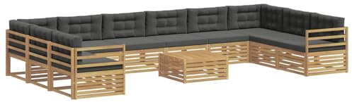 vidaXL Sofagarnituren Massivholz Akazie, Garten, modernes Outdoor-Sofa, gemütliche Lounge-Möbel für die Terrasse, langlebige Sitzgruppe