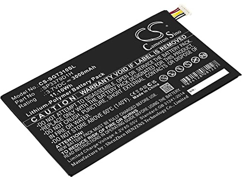 CS-SGT310SL Batteria 3000mAh compatibile con [Samsung] Galaxy Tab 3, Galaxy Tab 3 8.0, Tab3, SM-T310, SM-T310 8.0 WiFi, SM-T311, SM-T311 3G, SM-T3110, SM-T315, SM-T315 LTE sostituisce AAaD415JS/7-B