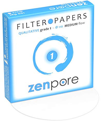 zenpore Carta da filtro da laboratorio da 11 cm, grado qualitativo standard 1 - Flusso medio 110 mm (100 dischi)