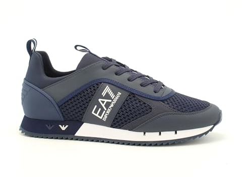 EA7 Emporio Armani Scarpe Uomo Sneakers in Tessuto Mesh Traspirante X8X027XK050 8059972190365-40 ⅔ Blu Bianco 40 ⅔