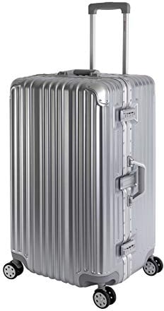 Travelhouse London XL Koffer Sport · Aluminium Rahmen & Polycarbonat Hartschale · 2X TSA Zahlenschloss · 4X 360° Doppelrollen · 43x36x76cm · Vol. 115L · Farbe: Silber