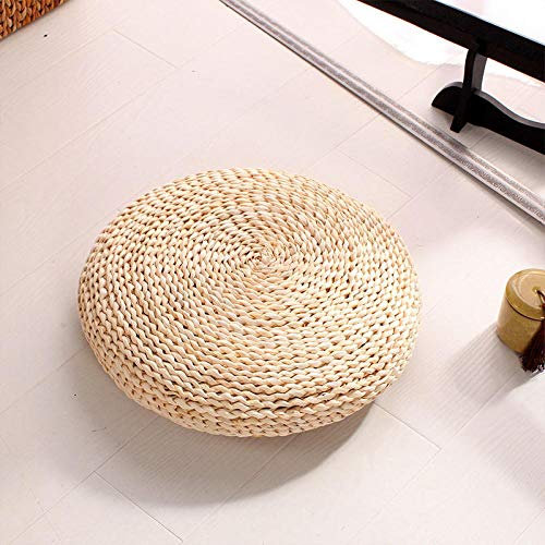 SNAWEN Cojín de Asiento Hierba Ratán Tejido Juego Mat Tatami japonés Hecho a Mano Maíz Paja Estera Futón Meditación Sofá Yoga Decoración para el hogar-UN_Los 40x40cm