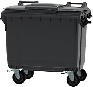 Office Needs Direct Grey Wheelie Bin Polyethylene 660 Litre Wheeled Recycling Waste Bin
