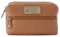 Catwalk Collection Handbags - Damen Leder Make-Up Tasche Klein - Kosmetiktasche für Handtasche - Multifunktional Beutel für Reise - Savannah Hellbraun