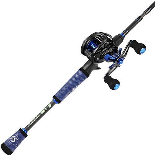 Sougayilang Angelrolle, Rutenkombinationen, Angelruten mit Baitcasting-Rolle, für Reisen, Süßwasser, 2,1 m, mit Rechtshänder-Angelrolle