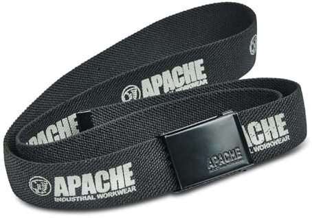 Apache Work Belt | Fully Adjustable Cut-to-Size Fit | Heavy-Duty Polyester Webbing | Durable Metal Buckle with Embossed Branding | Flexible & Secure | Compatible with Most Workwear Brands