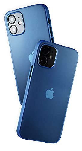 Funkmeister | Ultra Thin 0.1mm Hard Blue Case for iPhone 12/12 Pro | Slim Protective Matte Shell