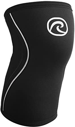 Rehband Rodillera Vendaje Fuerza Sport, Rodillera para Cross Fit & Entrenamiento Pesado Fabricada en Neopreno de 5 mm, Unisex, Color:Negro, Talla:S