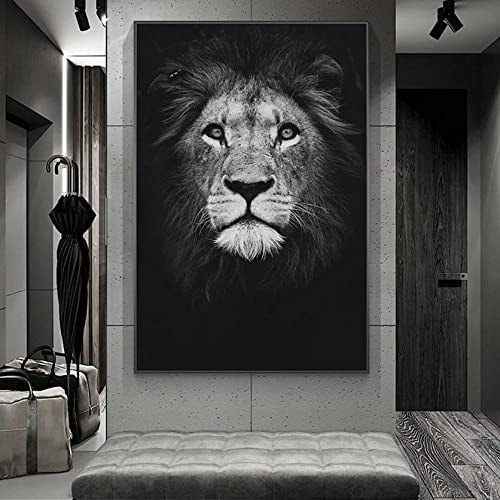 XUSANSHI Wandkunst Tier Löwe Leinwand-Kunstbild für Wohnzimmer Ölbild für Zuhause, Moderne Dekoration, Dekodruck Kein Rahmen 50x70cm
