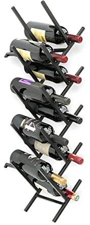 DanDiBo Weinregal Metall Schwarz Wand erweiterbar für 9 Flaschen Acord Flaschenregal 96277 Flaschenständer Weinflaschenhalter Flaschenhalter