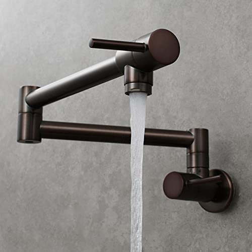 Pot Filler Kitchen Tap Single Cold Water Kitchen Taps 360 Swivel Wall Mount Mixer Tap Kitchen Sink Double Joint Nozzle Pot Filler Kitchen Mixer Tap,Bronze