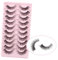 Oreola Cat Eye Lashes Natural Russian Strip Lashes D Curl Volume Fake Lashes 10 Paar Curly Lashes Cils artificiels Réutilisables 3D Faux Mink Lashes Effet naturel