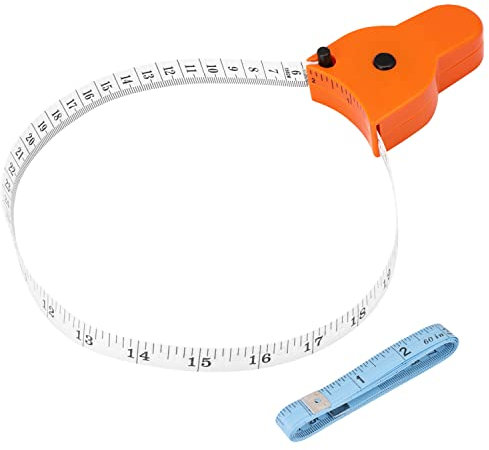 Maßband für Körper, automatisches Teleskop-Maßband für Körpermessung und Gewichtsverlust, präzises Maßband für Schneider, Nähen, Fitness, Handwerk, Kleidung (150 cm), 2 Stück