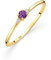 OROVI Damen Goldschmuck, Gold Ring mit Amethyst und 2 Diamanten 0.03 ct, Trilogie Ring, Verlobungsring, Edelstein, Gelbgold 9 Karat (375)