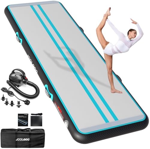 Air Tumbling Matte Track 10/20cm hoch Turnmatte Aufblasbare 2 m 3 m 4 m 5 m 6 m Gymnastikmatte mit Elektrischer Luftpumpe Trainingsmatte für Zuhause, Turnhalle, Garten, Yoga, Cheerleading, Fitness