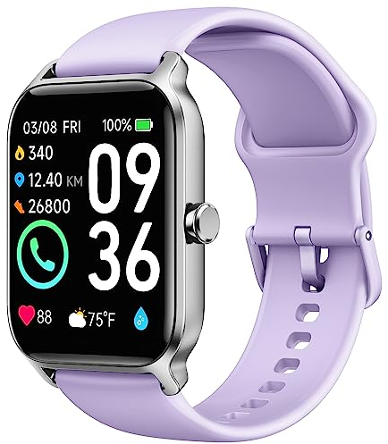 Montre Connectée (Émettre et Répondre Appels), 1,8 Smartwatch avec Alexa Intégré, Montre Intelligente Femme/Homme avec Fréquence Cardiaque/Sommeil/SpO2, Tracker avec 100+ Modes Sportifs, Étanche IP68