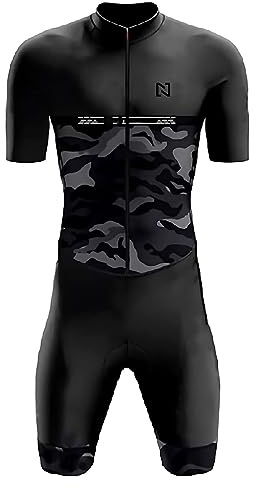 Homme Pro Trifonction Manches Courtes Sports de Plein Air Vêtements de Triathlon, pour Course À Pied, Natation, Cyclisme Body (TYP-2,S)