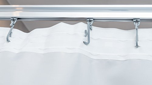 probath Textil DUSCHVORHANG Weiss MIT GARDINENBAND - 9 MAßE, INKL. Haken, 90x200cm, 120x200cm, 120x230cm, 180x180cm, 180x200cm, 180x230cm, 200x220cm, 240x200cm, 240x230cm (120x200 cm)