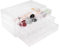 Qtuie Joyero de acrílico transparente con 3 cajones, organizador de joyas, pendientes, anillos, collares, cajas de almacenamiento, cajas para guardar piezas pequeñas
