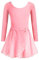 Arshiner Ballettanzug Mädchen Ballett Trikot Ballettkleid Kinder mit TüTü Rock Langarm Baumwolle Balletttrikot Ballettanzug Dunkelrosa 140