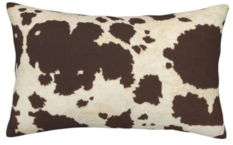 Kissenbezug mit Kuhfell-Aufdruck, superweiche, gebürstete Mikrofaser, mit verstecktem Reißverschluss