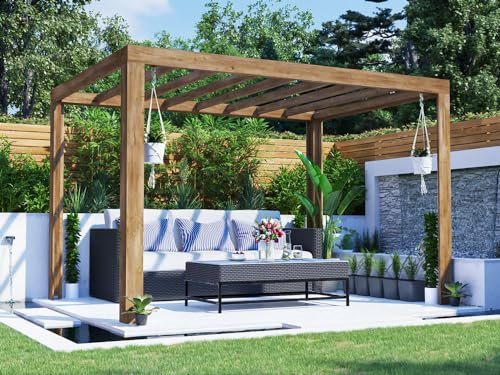 Dunster House Pergola 3.5 x 2.5 Metres Pressure Treated Wooden Garden Structure TerraCube